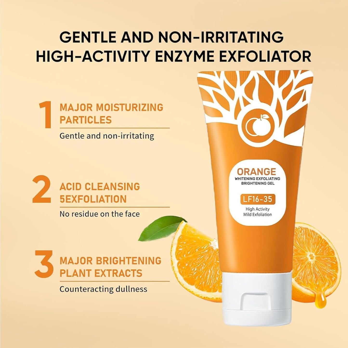 Pack of 2 Orange Exfoliating Gel for Face & Body
