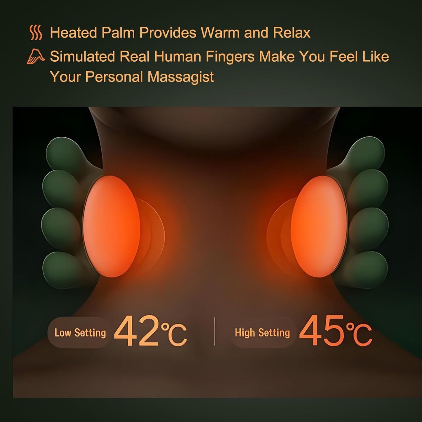 Portable, Bionic Heated Neck and Back Massager