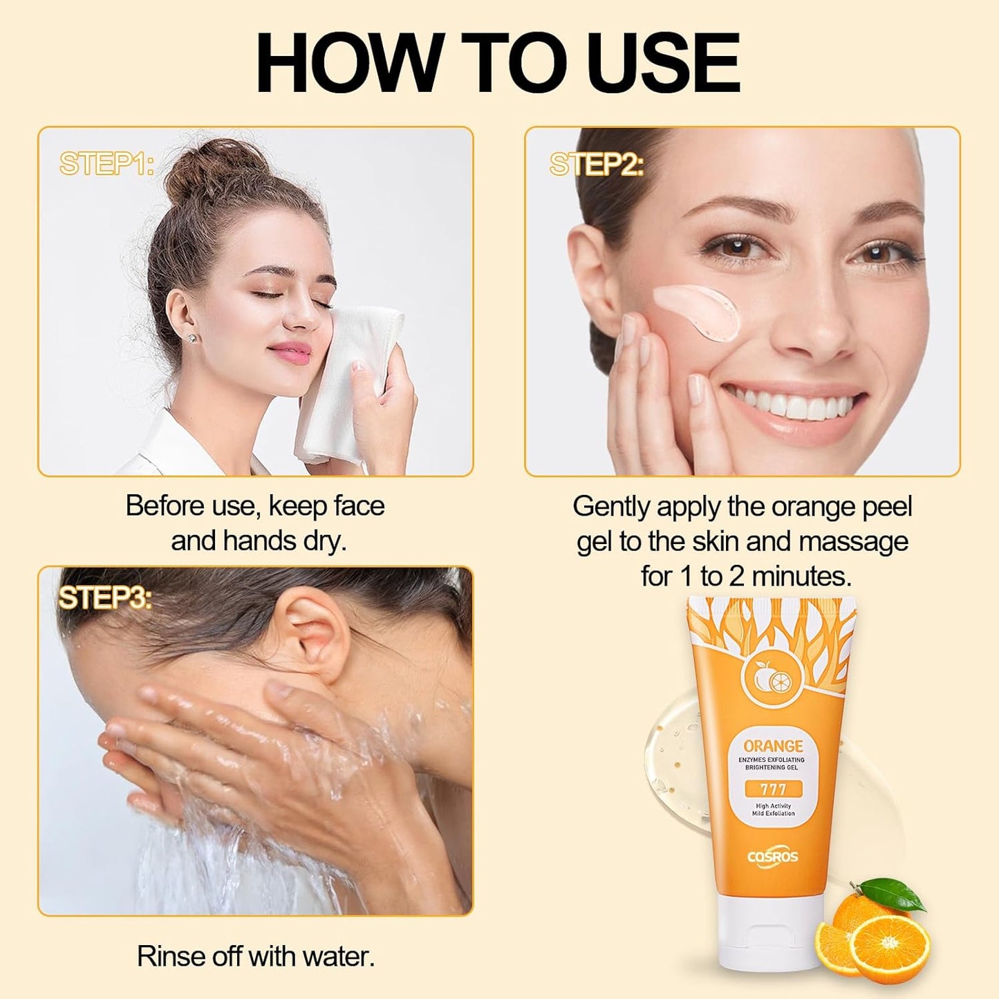 Pack of 2 Orange Exfoliating Gel for Face & Body