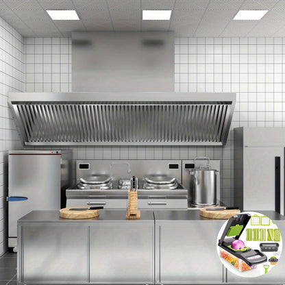 16-in-1 Multifunctional Vegetable Chopper & Slicer - Manual Kitchen Food Processor with Drain Basket